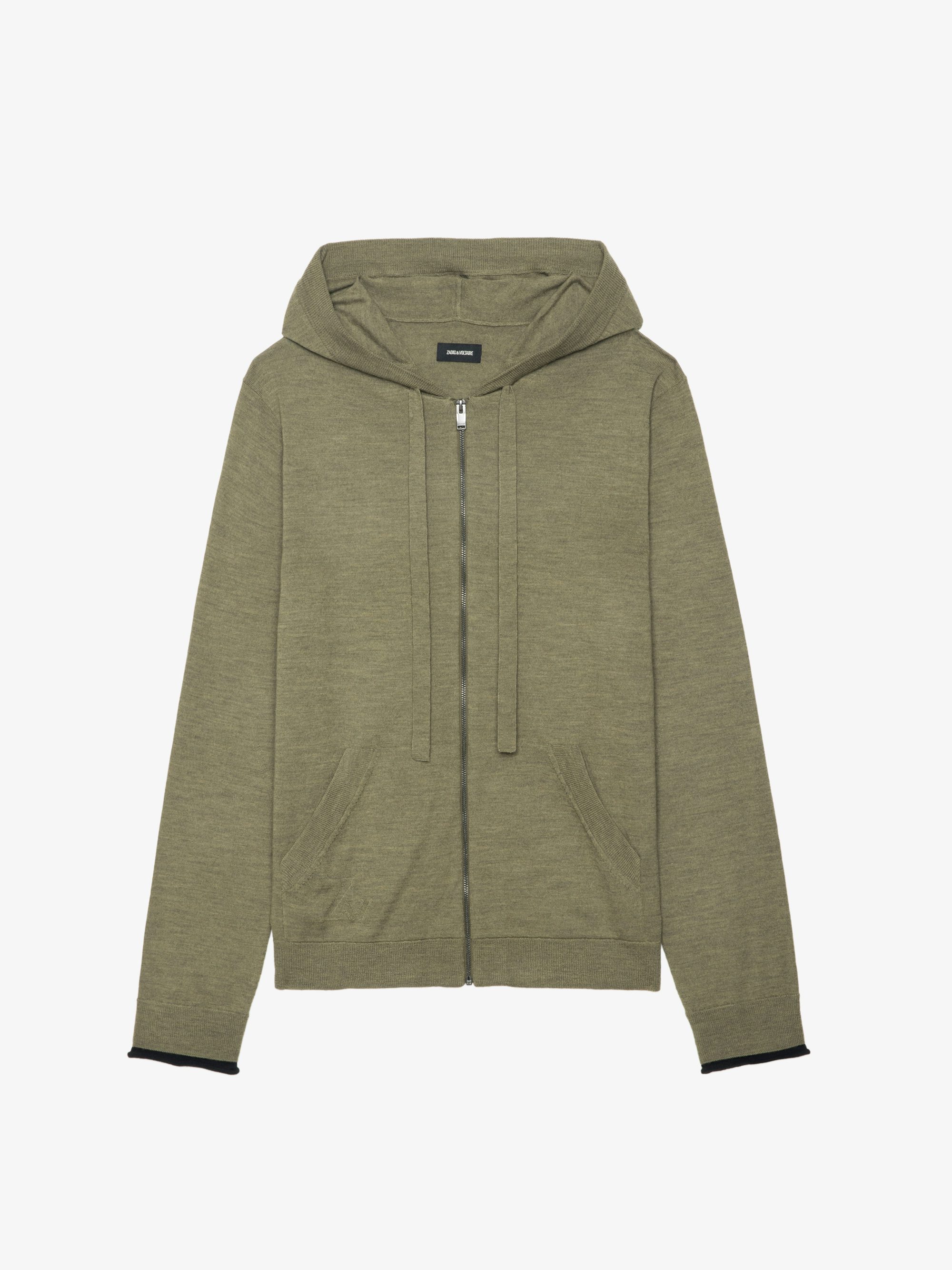Clash Cardigan 100% Merino Wool - Hooded cardigan with zip fastening.